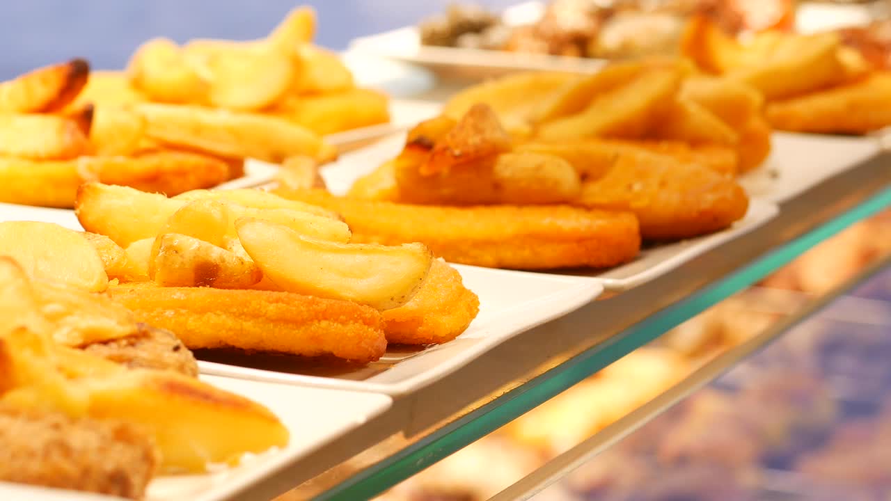 Exposição de alimentos de restaurantes