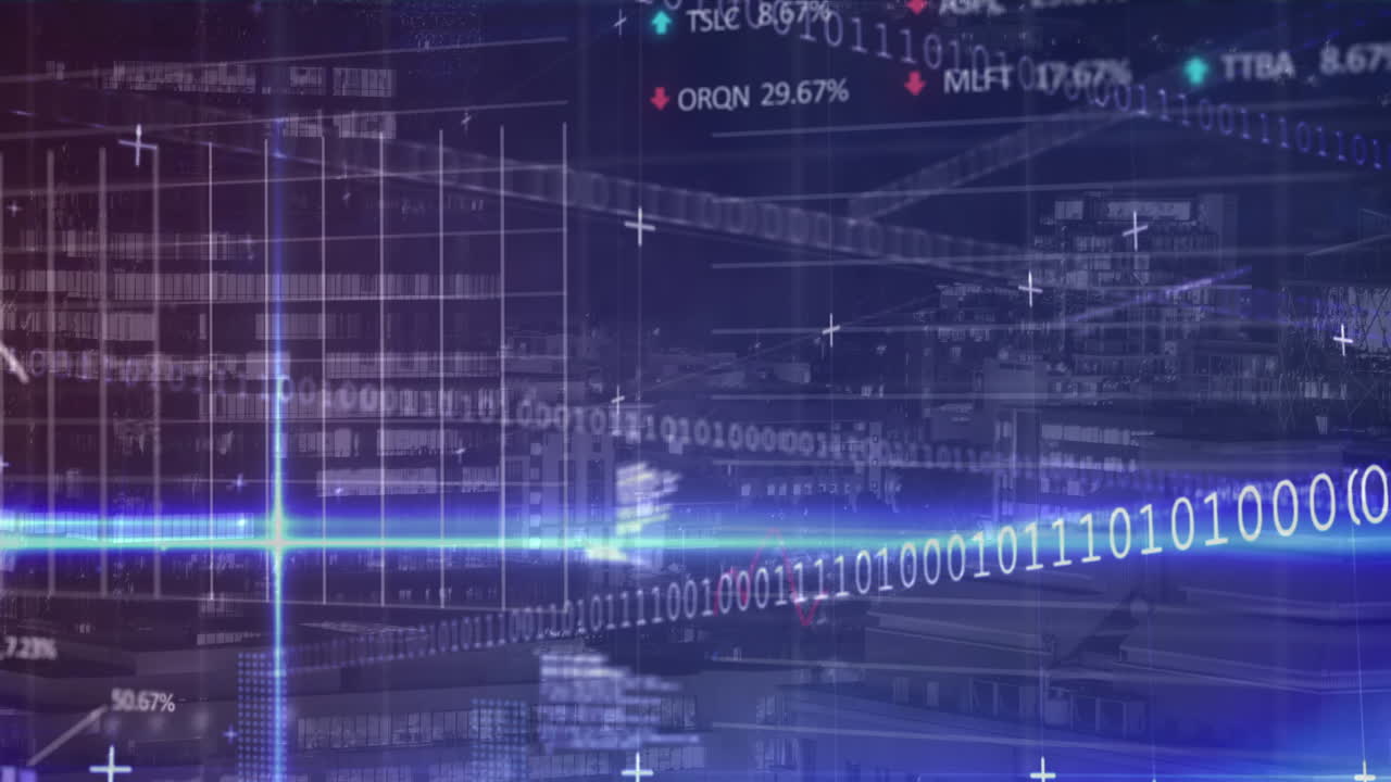 Animation of statistics, binary coding and financial data processing over grid