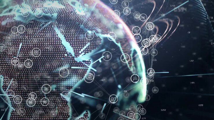 Animation of network of connections over globe