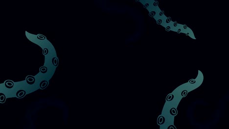 halloween background template, kraken monster tentacles concept design illustration on black background seamless looping animation 4k, with copy space