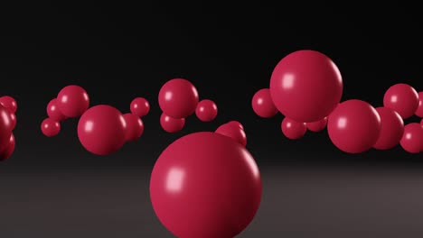 pink balls on a dark background. seamless loop minimal motion graphic animation