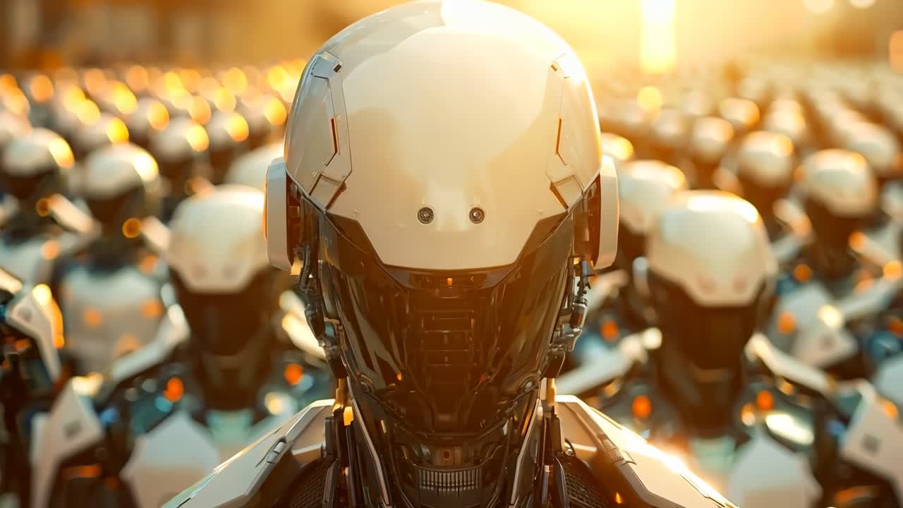 로의 큰 그룹 앞에 서 있는 로