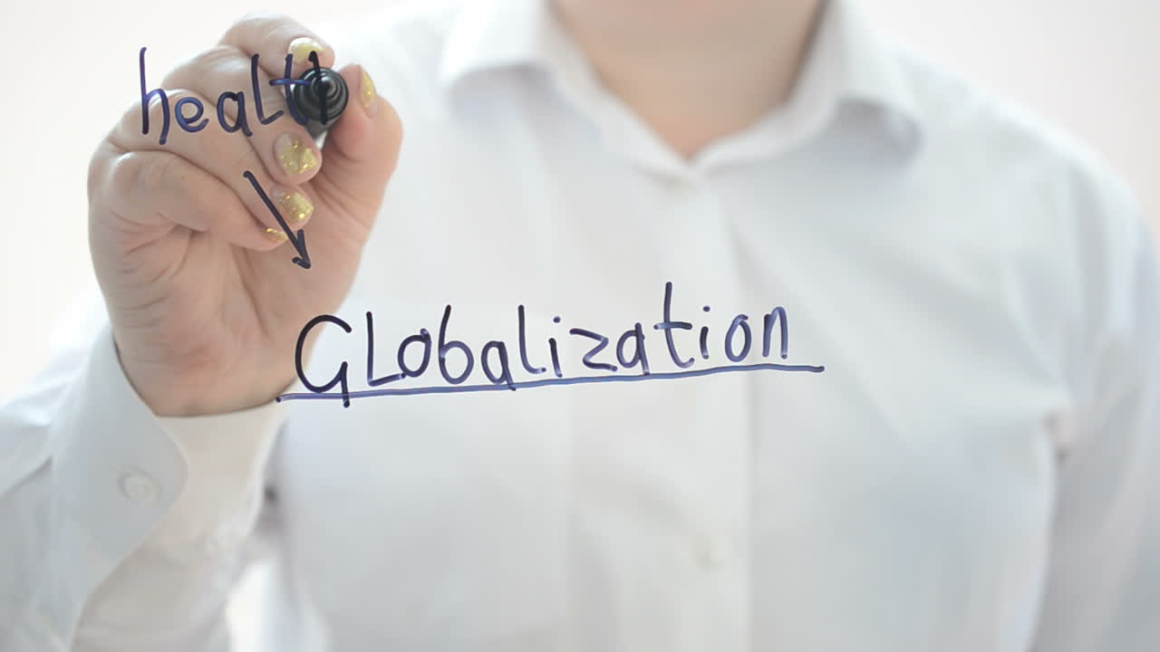 Elementos de globalização. Escrevemos com um marcador