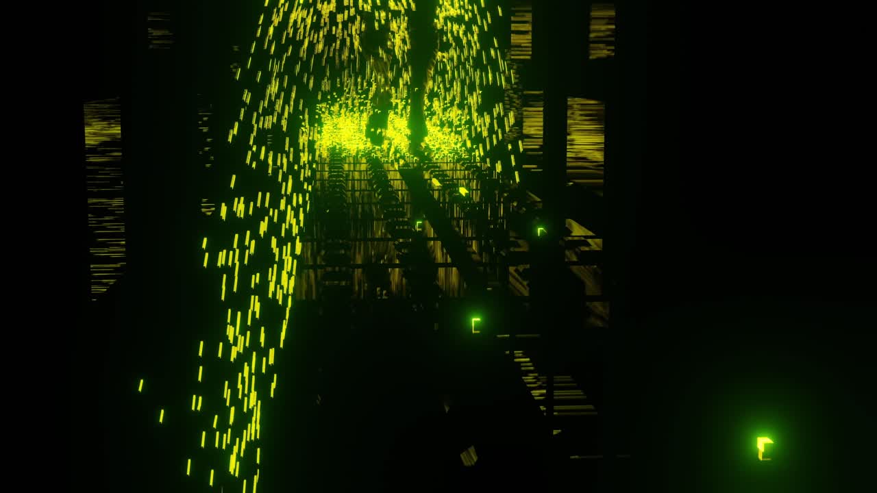 Abstract Geometric Background with Glowing Lines and Shapes