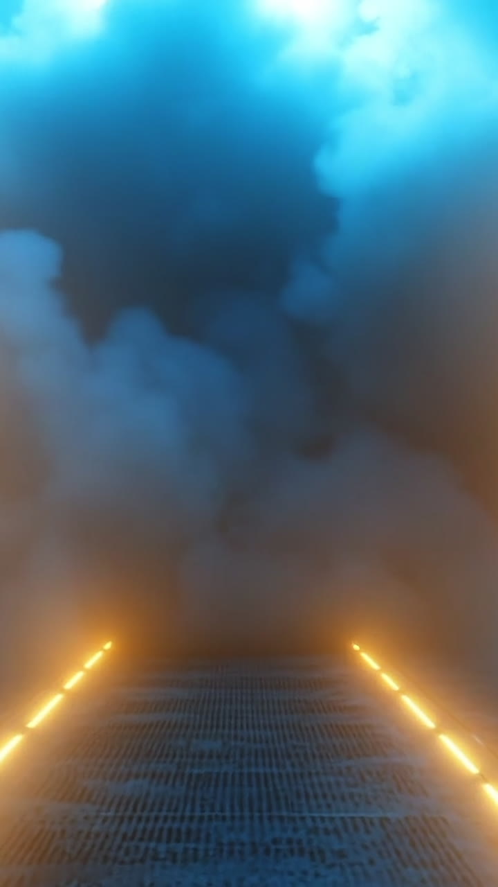 Foggy, bright musty hallway