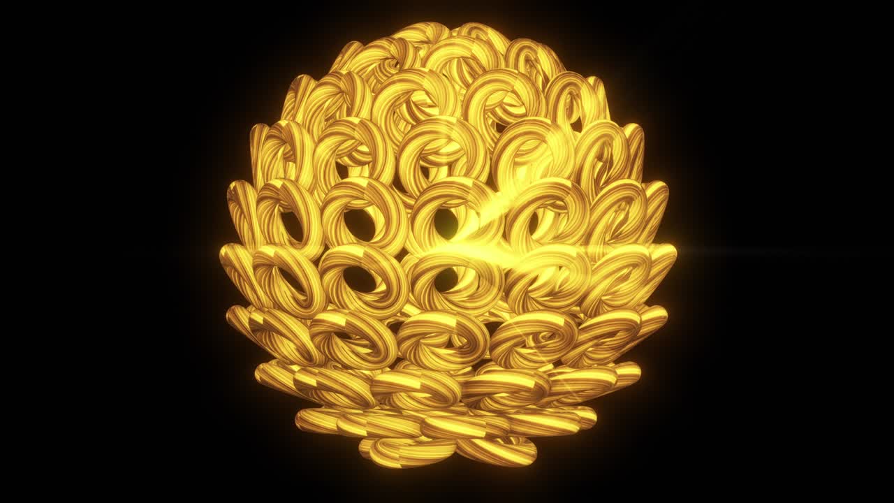 추상적인 금 반지 어리 회전 루프