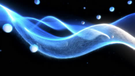 abstract blue waves in space