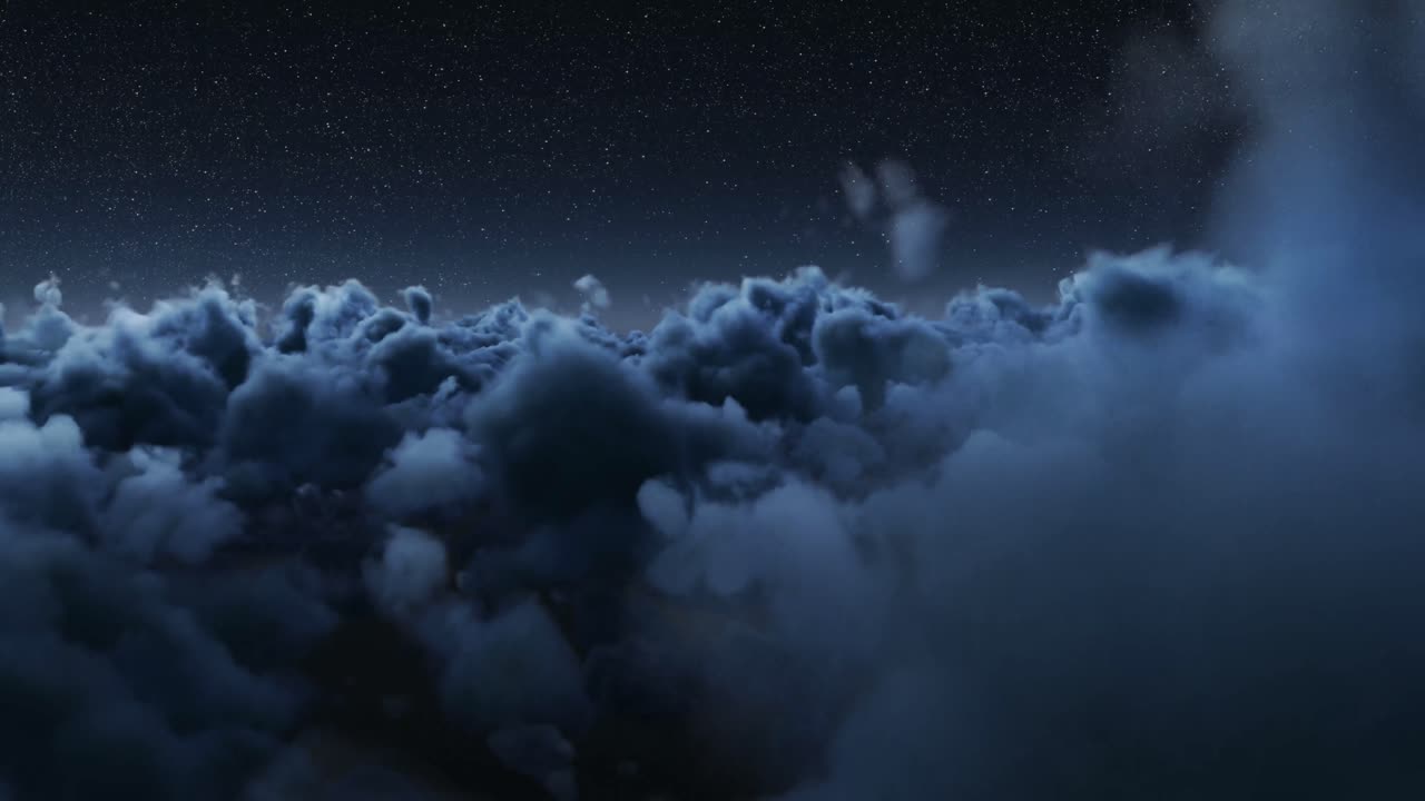 어두운 하늘에서 연기 구름