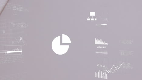 creating animation with pie chart and graphs on gray background