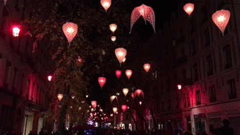 Blossom-lanterns-above-a-central-street-of-Lyon-during-the-light-festival