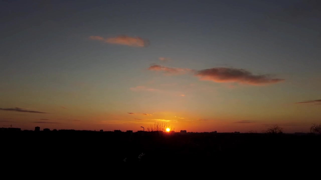 Sunset over the city.