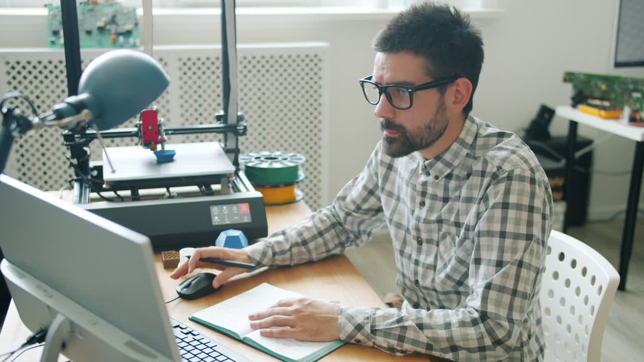 Engineer working on a 3D design