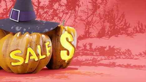 captivating halloween sales animation on red bg