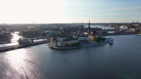 Estocolmo-Gamla-Stan-Casco-Antiguo-Paisaje-Urbano-Panorámico-Aéreo