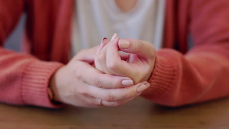 woman hands, nervous and anxiety