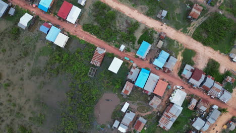 bird's eye view tonle sap village cambodia