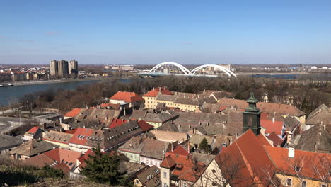 View-from-Petrovaradin-fortress-in-Novi-Sad,-Serbia