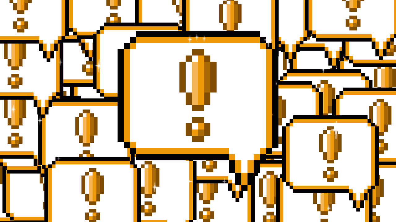 Pixel art pop up speech bubble icon exclamation mark Transitions. 1080p - 30 fps - Alpha Channel (7).mov