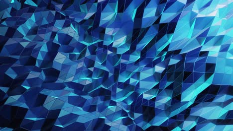 estilo creativo abstracto bajo fondo poli en 4k. ondas abstractas se mueven en superficie brillante en bucle. animación suave y sin costuras. simple geometría minimalista bg. color de gradiente azul