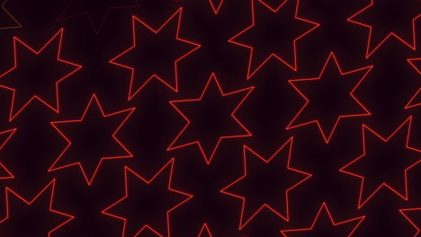 red neon stars pattern in rows