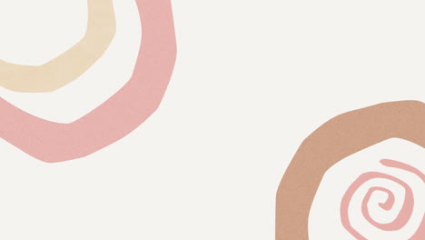 animation of dark pink, brown and beige nature inspired circular forms moving on pale background