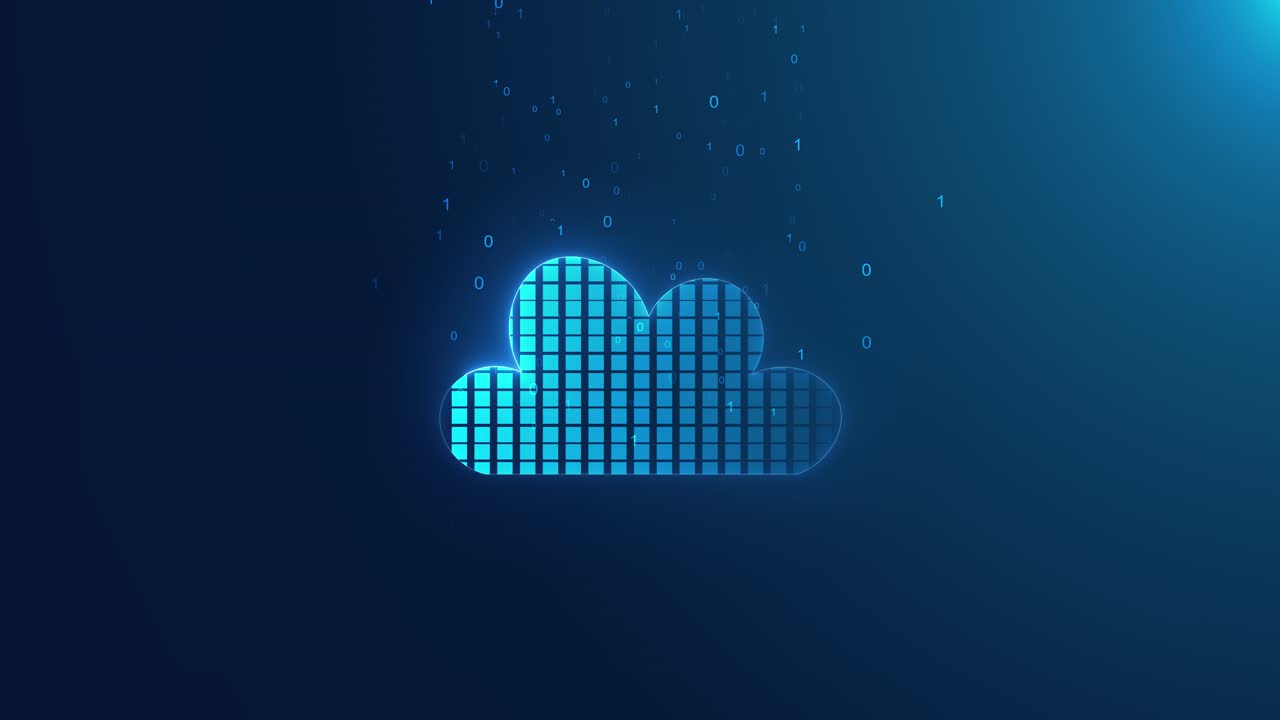 Digital Cloud Computing Concept with Binary Data Flow