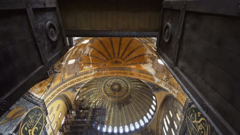 hagia sophia interior at istanbul turkey - architecture background