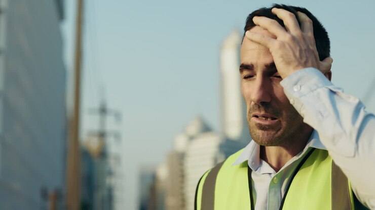 Worried Construction Worker