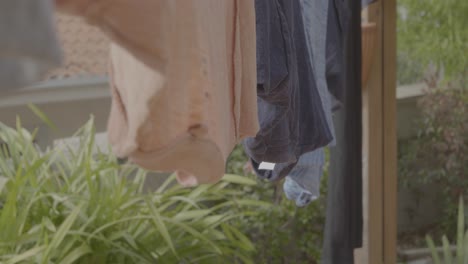 hanging clothes outside