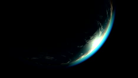 sunlit portion of earth. seamless loop, 3d animation.