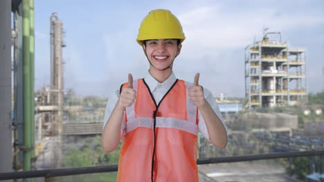 Happy-Indian-female-architect-doing-Thumbs-up