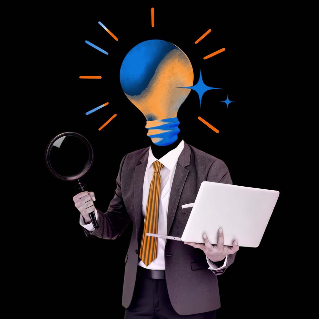 Innovative business idea concept animation isolated asset, transparent 4K video, alpha channel