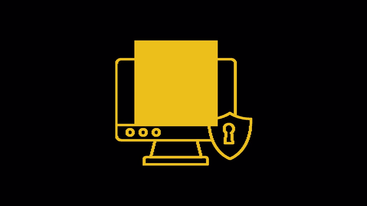 Animated Icon of Computer Data Protection with Shield and Lock