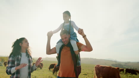 Farm-animal,-field-and-fun-happy-family-play