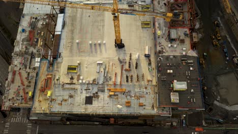 Overhead-aerial-of-Seattle's-Convention-Center-being-remodeled