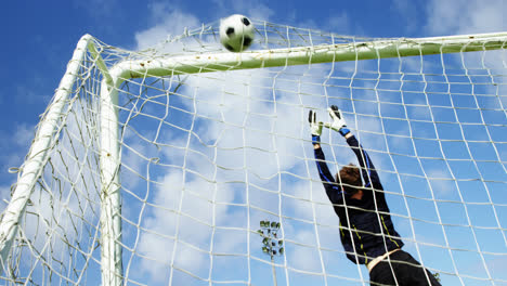 goalkeeper misses a save in the field