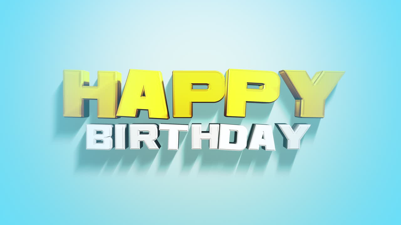 feliz cumpleaños moderno en degradado azul de moda