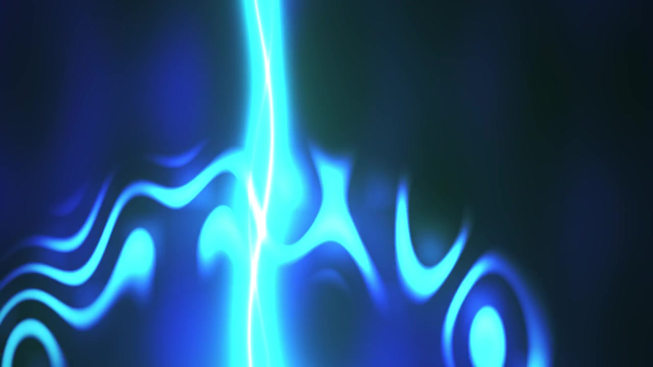Futuristic Glowing Blue Energy Beam with Abstract Liquid Waves