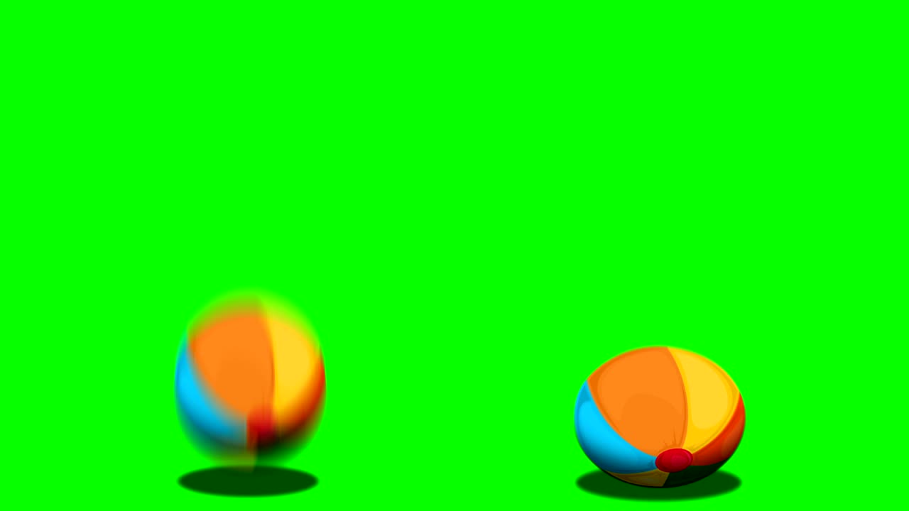 bola rebotante en la pantalla verde
