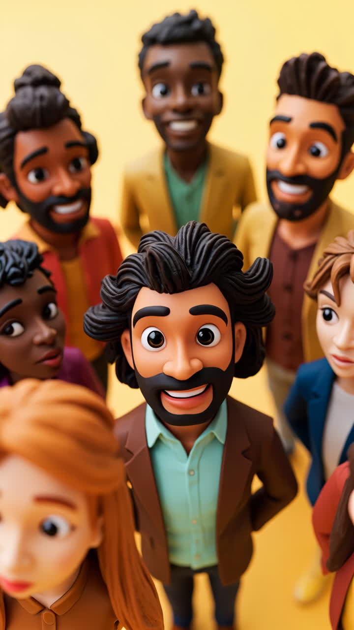 Diverse Group of Smiling 3D Animated Characters