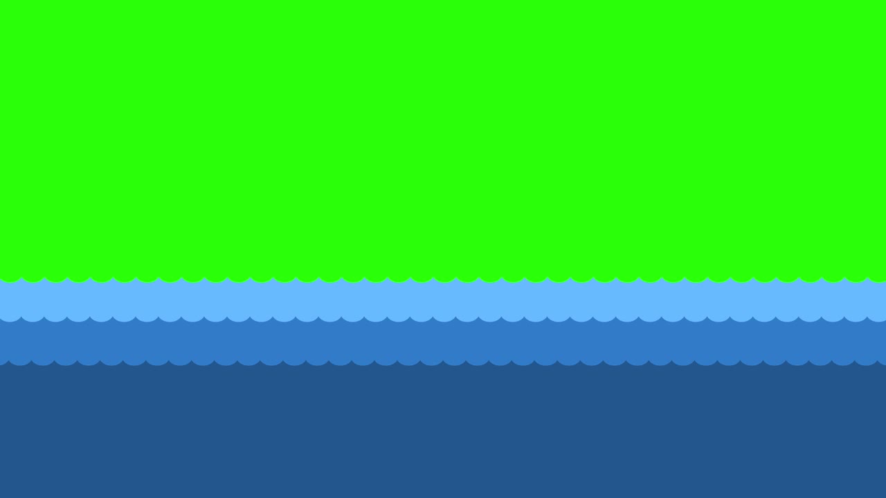 animación de las olas de agua. concepto de mar, océano o río. pantalla verde. 4k