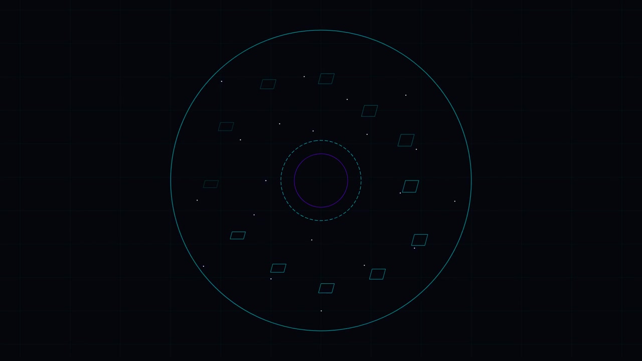 Abstract Digital HUD Interface Expanding and Contracting