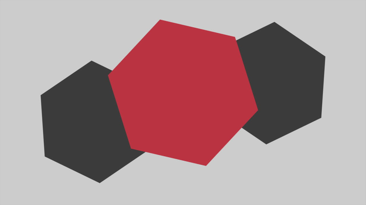 모션 추상적 인 기하학적 빨간색과 검은 색 육각형