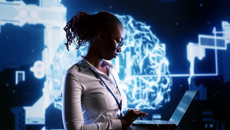 Computer scientist updating AI systems