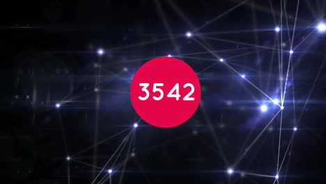 animación de números que cambian a través de redes de conexiones