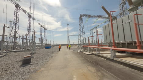 power plant workers