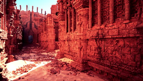 red ruins of an ancient lost city