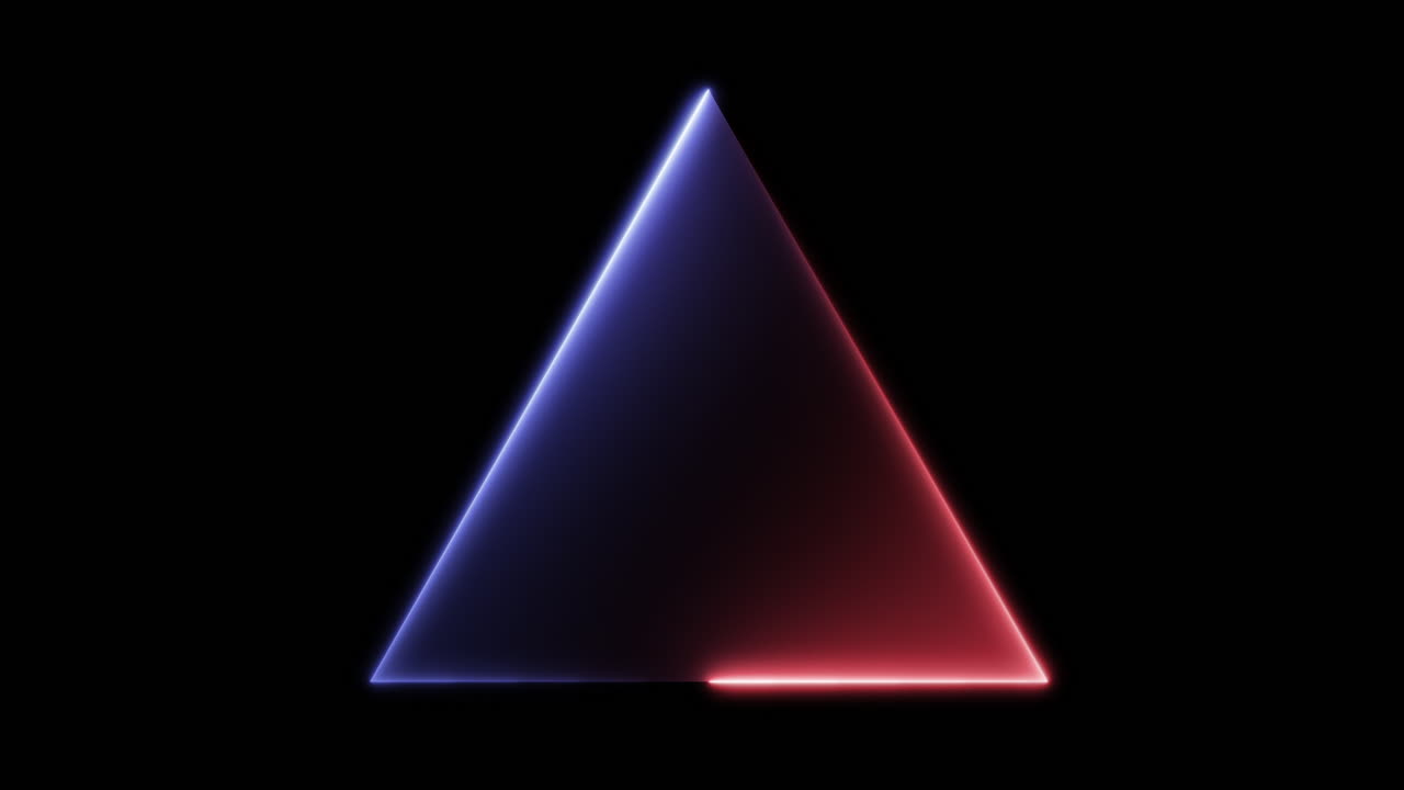 Neon Glow Triangle Frame Loop with Red and Blue Energy