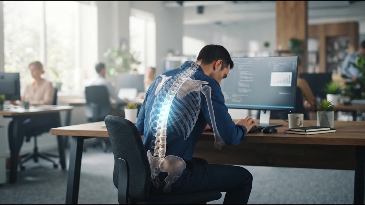 Male professional seated at a computer inside a modern office during a focused day in a modern workplace