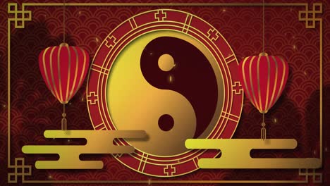 chinese new year animation of a ying yang symbol 4k